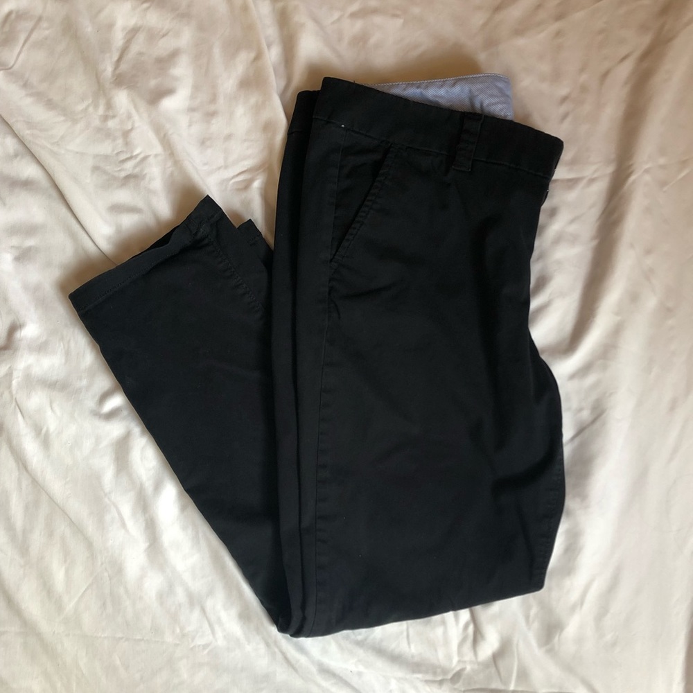 Black ankle chinos